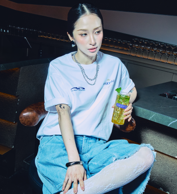 Rotten Paradise x Martell guest check tee white
